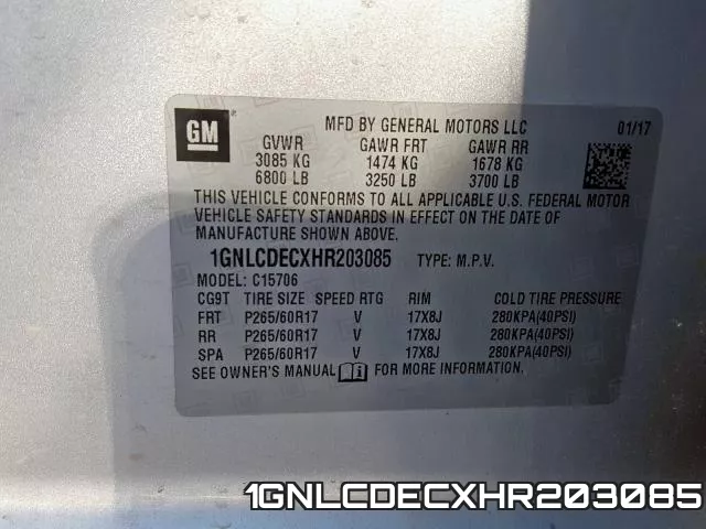 1GNLCDECXHR203085 фото 2