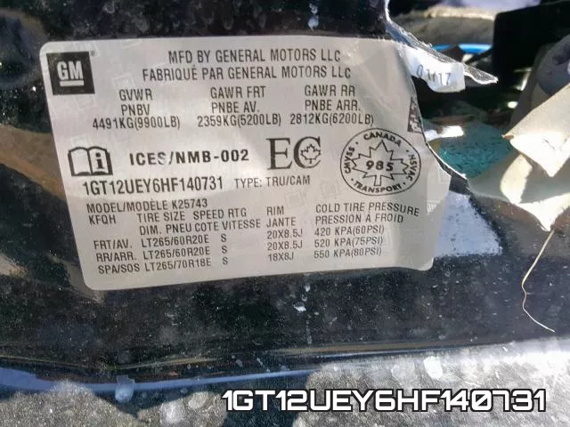 1GT12UEY6HF140731 фото 2