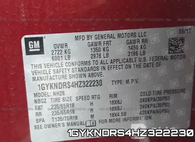 1GYKNDRS4HZ322230 фото 8