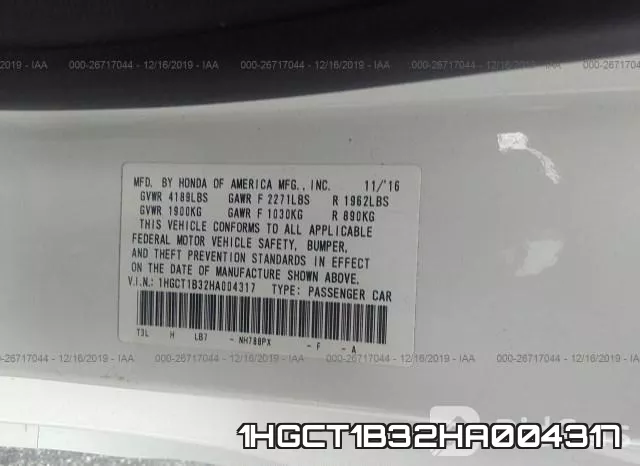 1HGCT1B32HA004317 фото 10