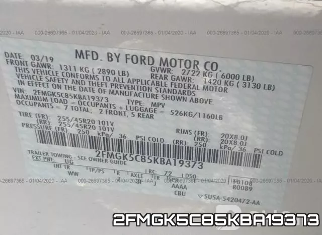 2FMGK5C85KBA19373 фото 9