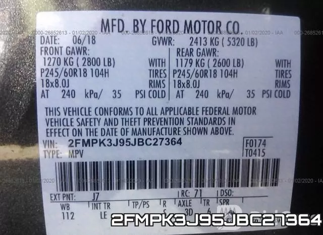 2FMPK3J95JBC27364 фото 8