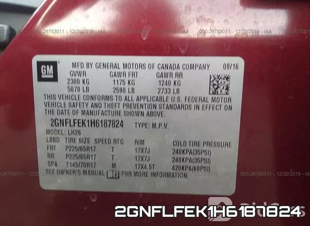 2GNFLFEK1H6187824 фото 10