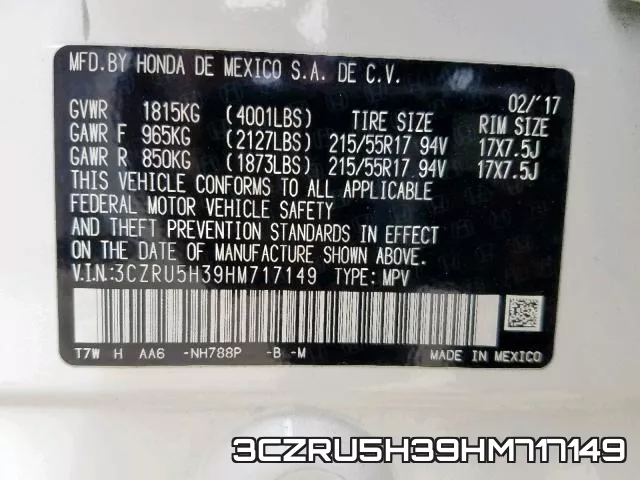 3CZRU5H39HM717149 фото 2