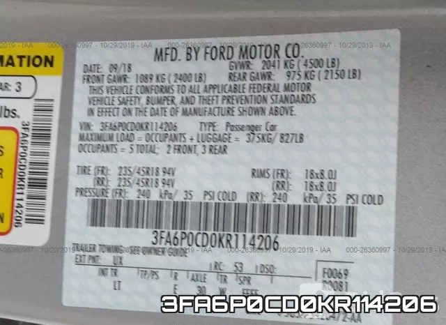 3FA6P0CD0KR114206 фото 9