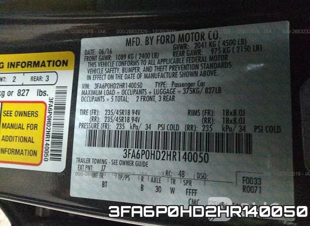 3FA6P0HD2HR140050 фото 10