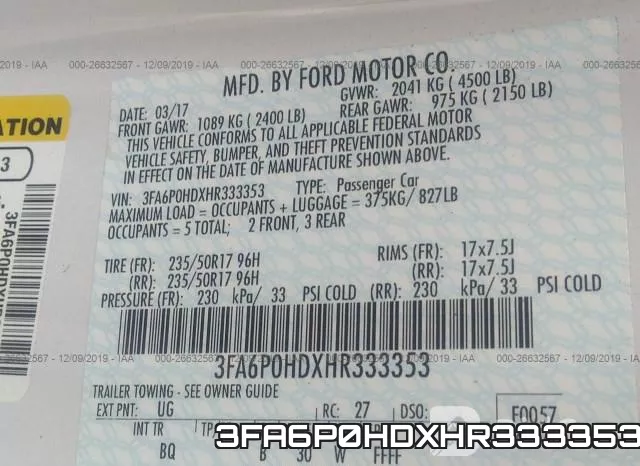 3FA6P0HDXHR333353 фото 8