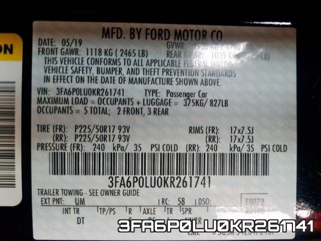 3FA6P0LU0KR261741 фото 2