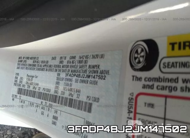 3FADP4BJ2JM147502 фото 9