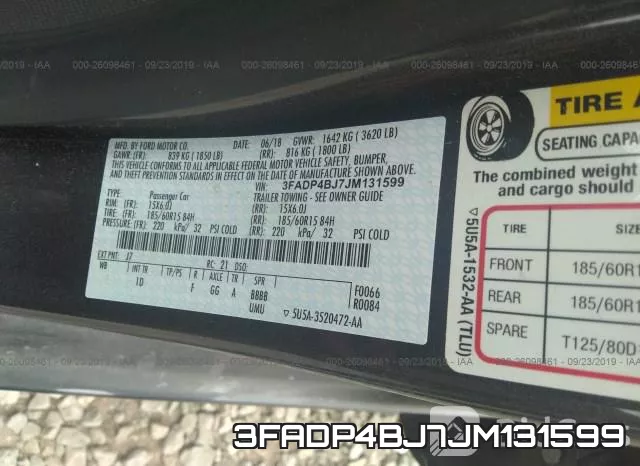 3FADP4BJ7JM131599 фото 7