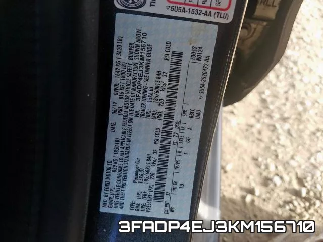 3FADP4EJ3KM156710 фото 2