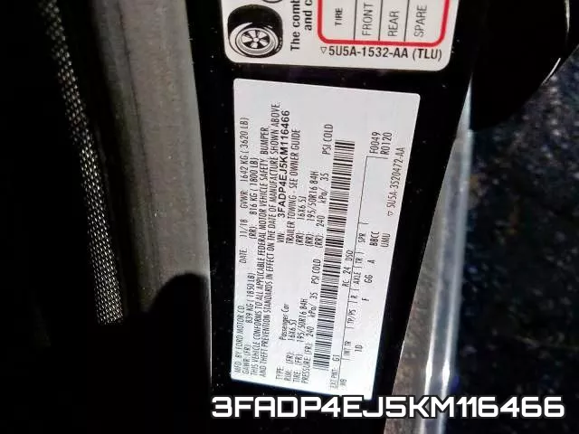 3FADP4EJ5KM116466 фото 2