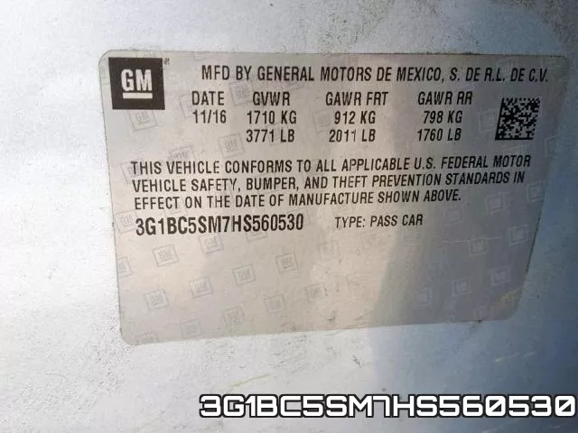 3G1BC5SM7HS560530 фото 2
