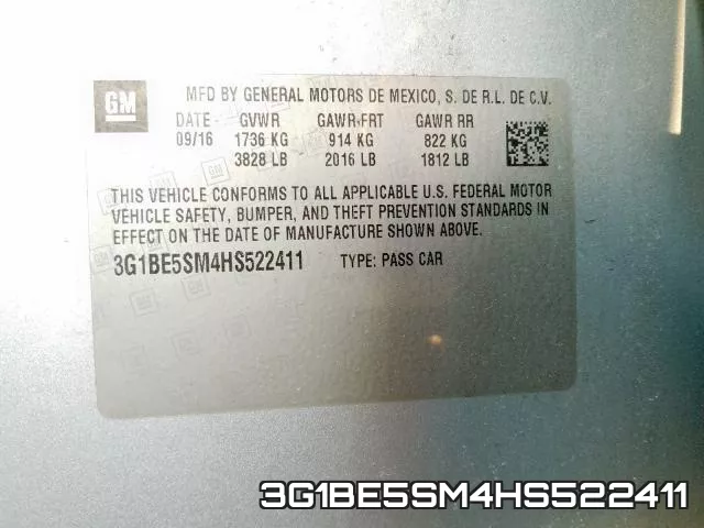 3G1BE5SM4HS522411 фото 2