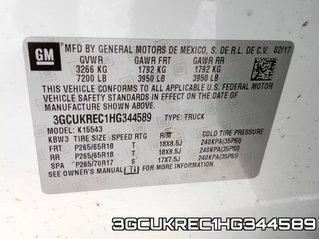 3GCUKREC1HG344589 фото 2