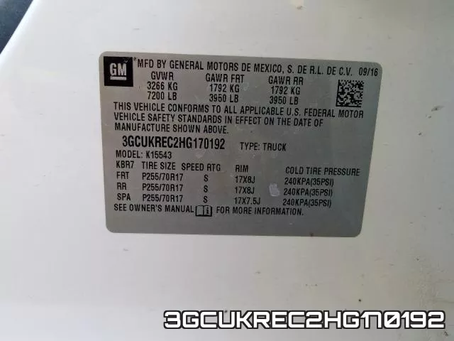 3GCUKREC2HG170192 фото 2