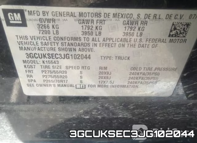 3GCUKSEC3JG102044 фото 9