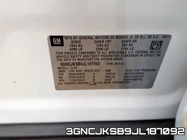 3GNCJKSB9JL187092 фото 2
