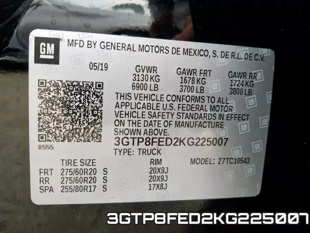 3GTP8FED2KG225007 фото 2