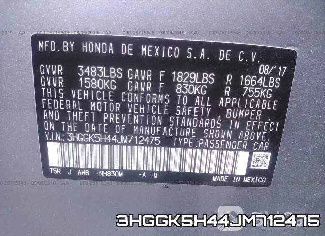 3HGGK5H44JM712475 фото 7