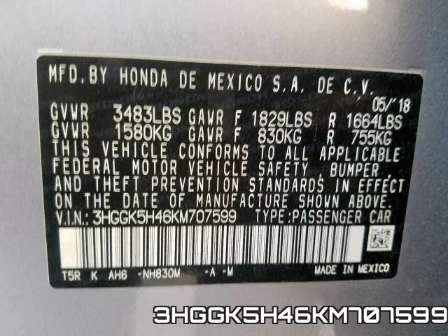3HGGK5H46KM707599 фото 2
