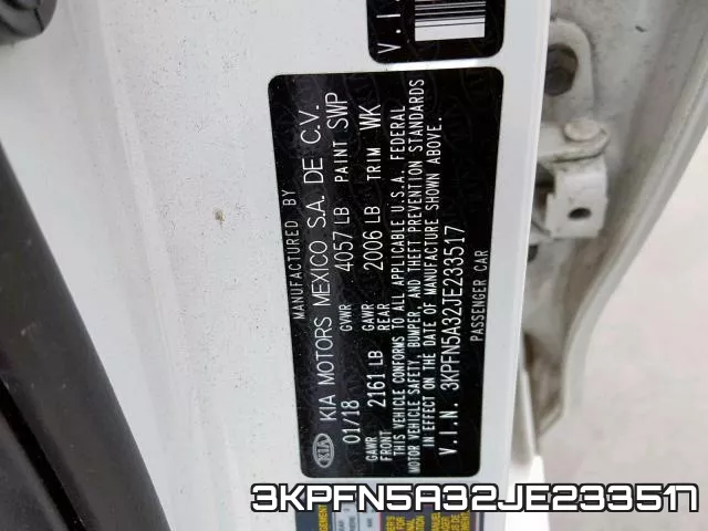 3KPFN5A32JE233517 фото 2