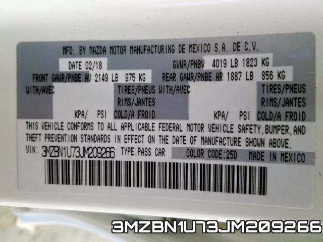 3MZBN1U73JM209266 фото 2