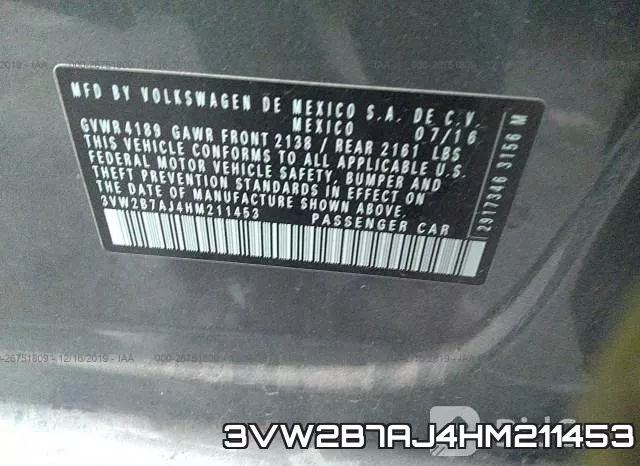3VW2B7AJ4HM211453 фото 8