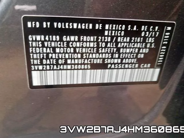 3VW2B7AJ4HM360865 фото 2