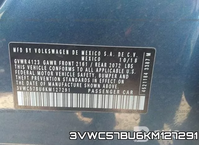 3VWC57BU6KM127291 фото 7