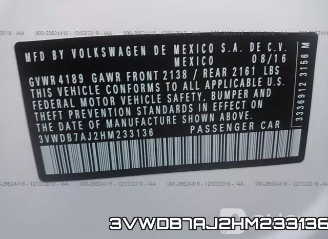 3VWDB7AJ2HM233136 фото 9