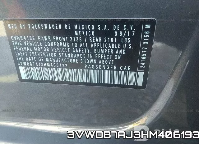 3VWDB7AJ3HM406193 фото 7