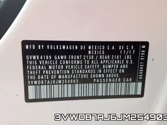 3VWDB7AJ6JM254903 фото 2