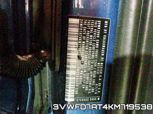 3VWFD7AT4KM719538 фото 2
