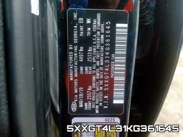 5XXGT4L31KG361645 фото 2