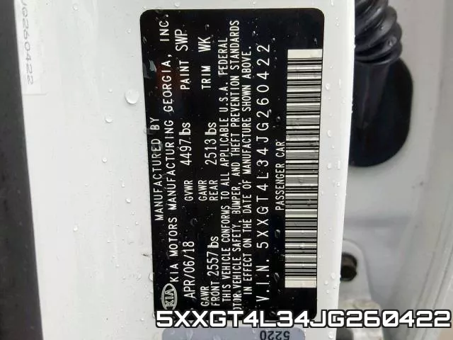 5XXGT4L34JG260422 фото 2