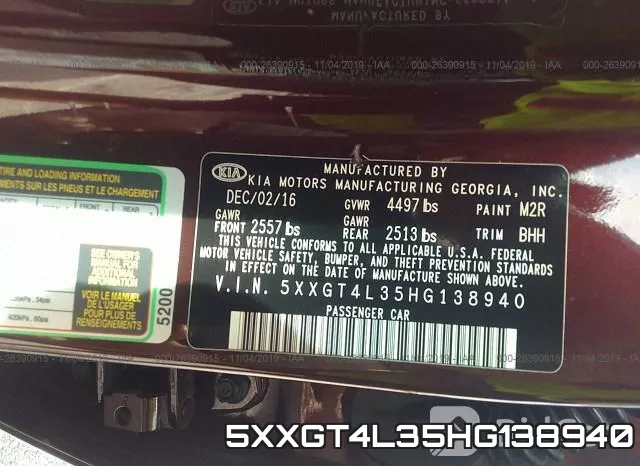 5XXGT4L35HG138940 фото 10