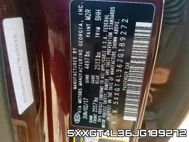 5XXGT4L36JG189272 фото 2
