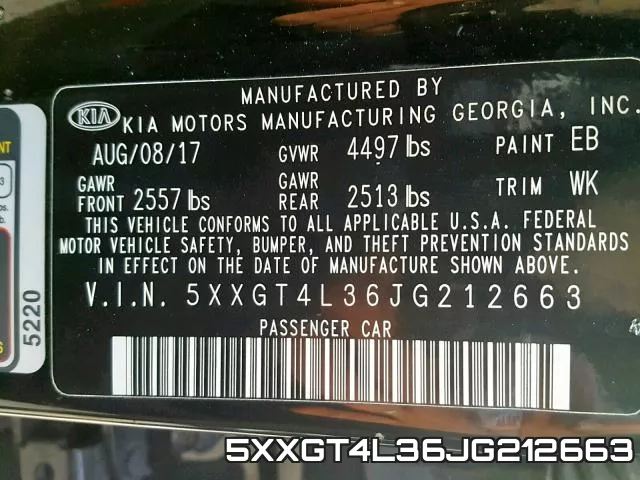 5XXGT4L36JG212663 фото 2