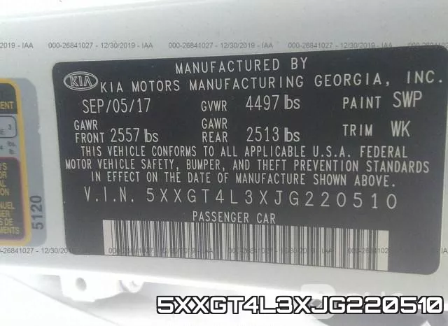 5XXGT4L3XJG220510 фото 9