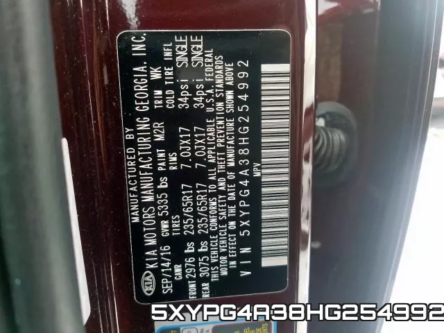 5XYPG4A38HG254992 фото 2