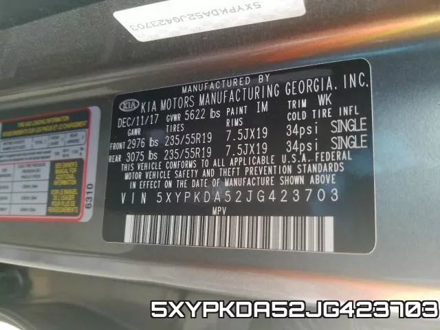 5XYPKDA52JG423703 фото 2
