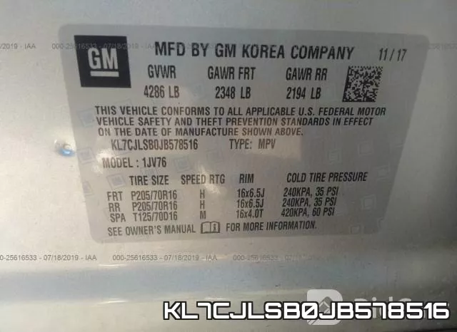 KL7CJLSB0JB578516 фото 9