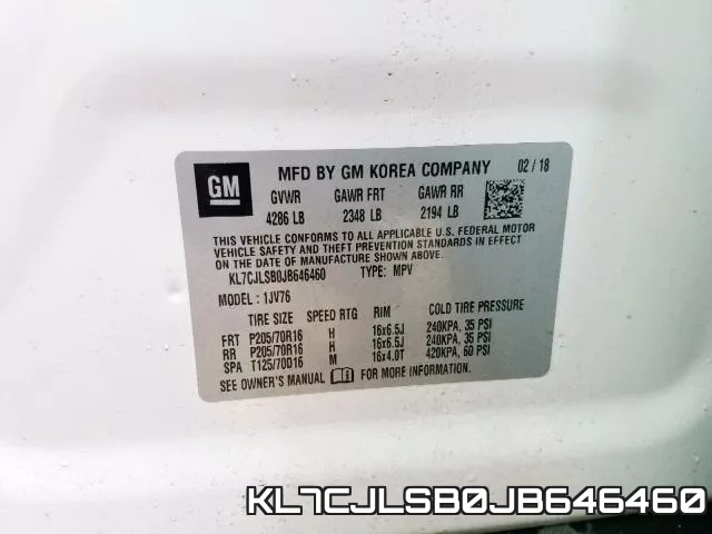 KL7CJLSB0JB646460 фото 2