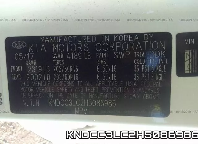 KNDCC3LC2H5086986 фото 9