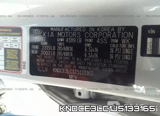KNDCE3LC1J5133165 фото 5