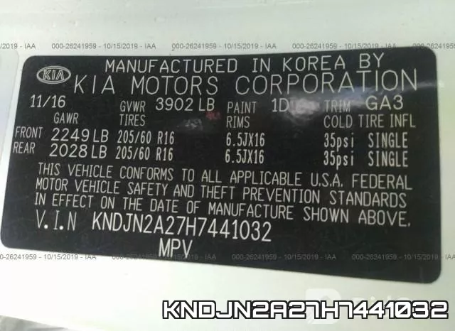 KNDJN2A27H7441032 фото 9