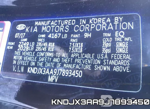 KNDJX3AA9J7893450 фото 8