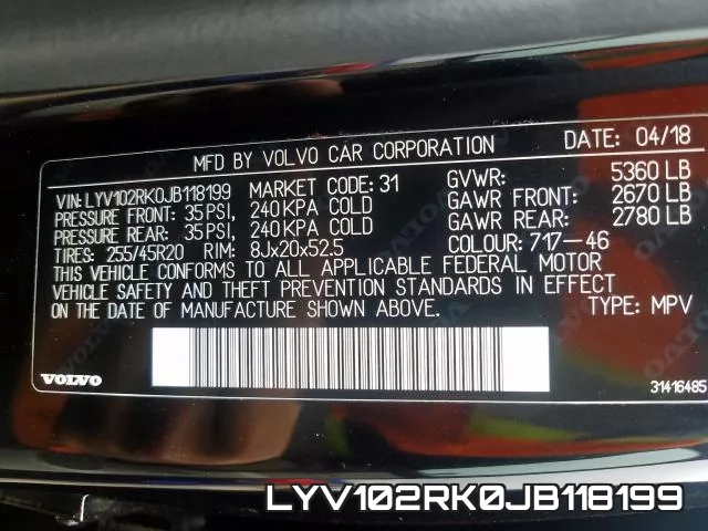 LYV102RK0JB118199 фото 2