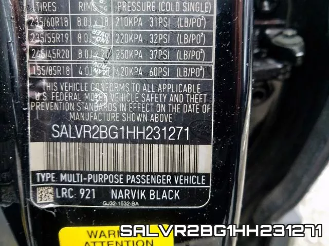 SALVR2BG1HH231271 фото 2
